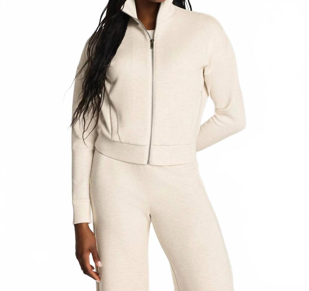 NEW SPANX airessentials track jacket in oatmeal heather